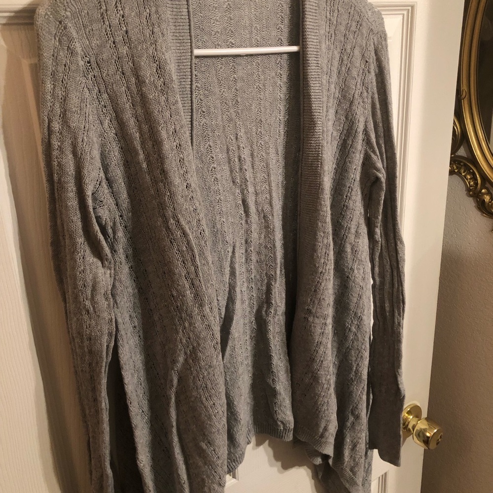 Old Navy Gray Cardigan Sweater with Textured Knit